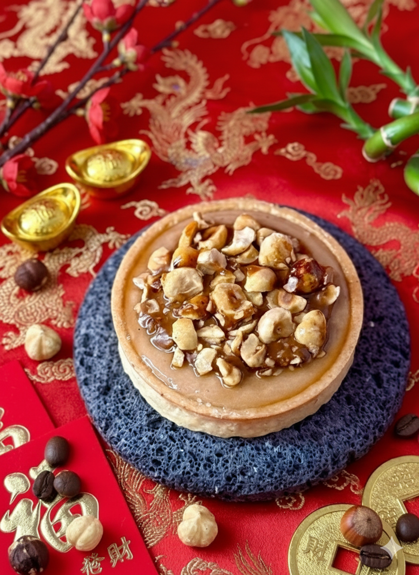 Rich Hazelnut Coffee Tart | Winter Limited Edition French Dessert | Italian Hazelnuts x Hand-Toasted Caramel Crisps