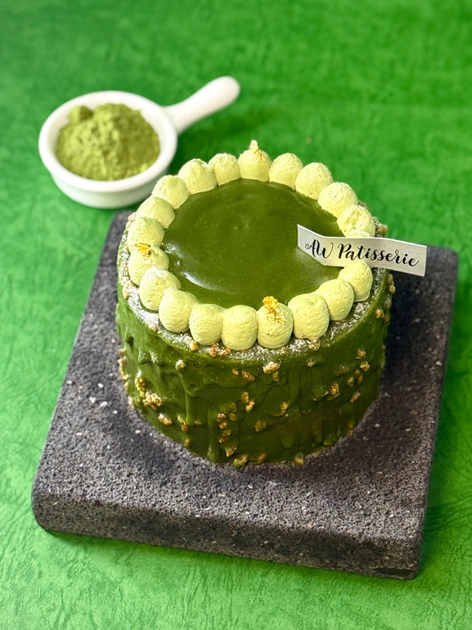 【日本小山園抹茶麻糬玄米蛋糕】| AW Patisserie 和風生日蛋糕 | 層次豐富