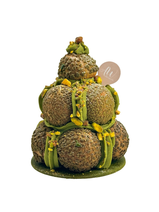 三重開心泡芙塔蛋糕｜法式經典 重新呈現 Triple Pistachio Saint-honoré