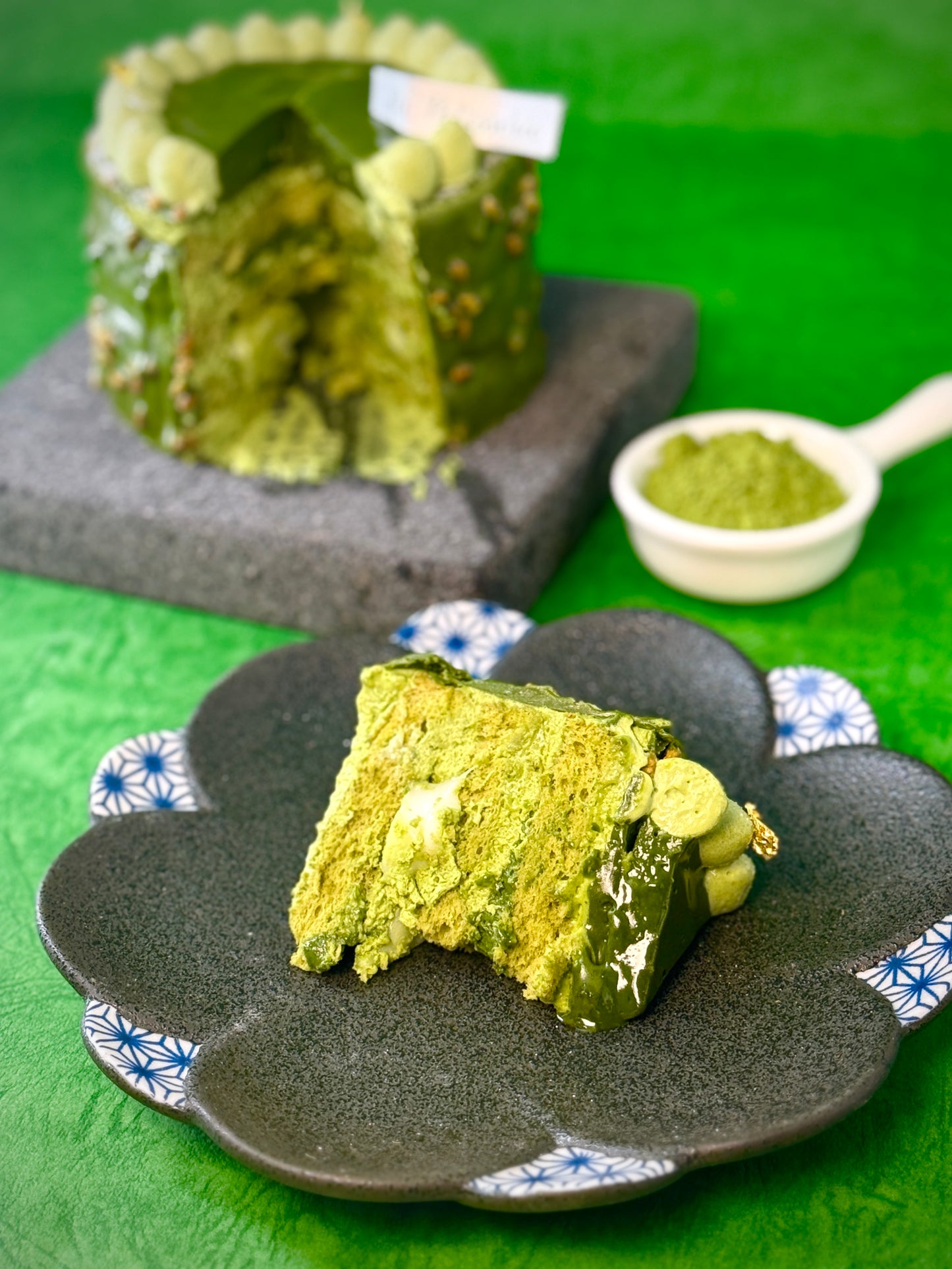 【日本小山園抹茶麻糬玄米蛋糕】| AW Patisserie 和風生日蛋糕 | 層次豐富