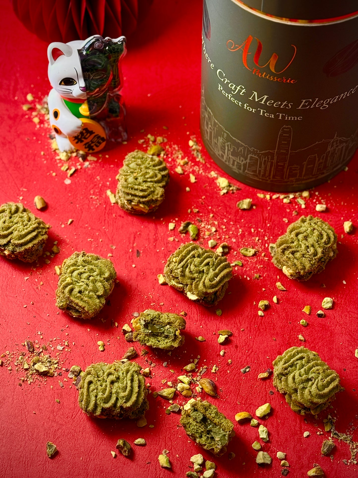 賀年開心果夾餡曲奇+招財貓禮盒幸運禮盒｜2026 新年限定