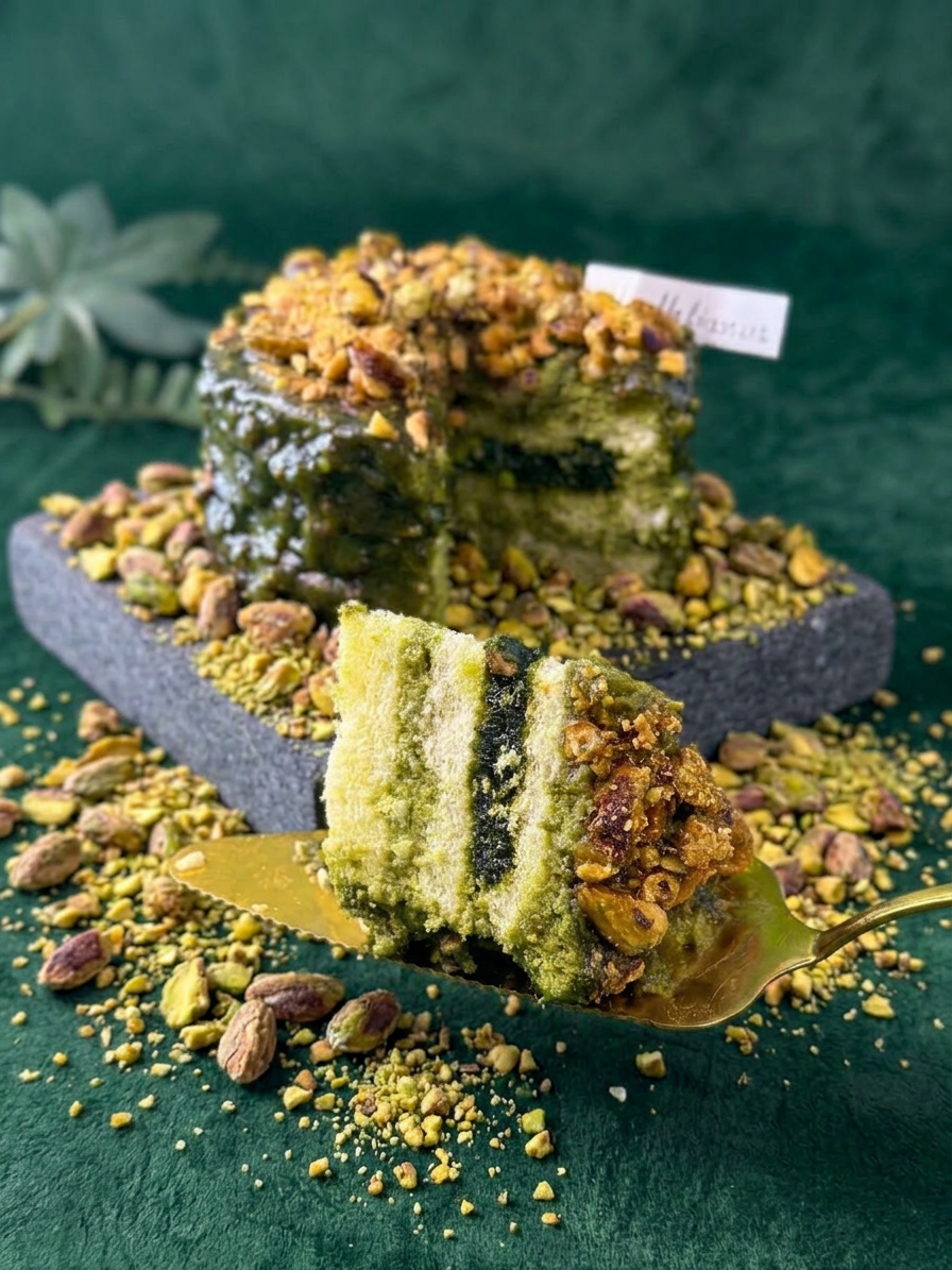 [A Must-Try for Pistachio Lovers] AW Patisserie Triple Pistachio Crunchy Cake