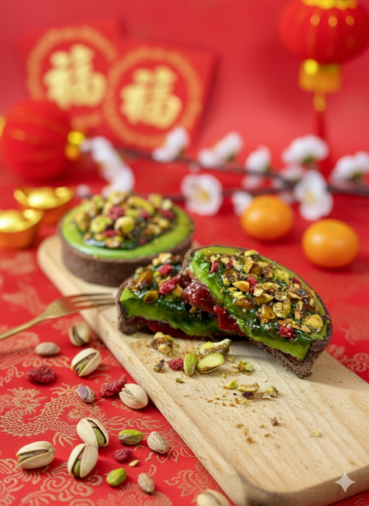 [Christmas Limited Edition] Triple Pistachio Strawberry Cheese Tart | AW Patisserie's Popular French Dessert | Rich Pistachio Flavor x Sweet and Sour Strawberry