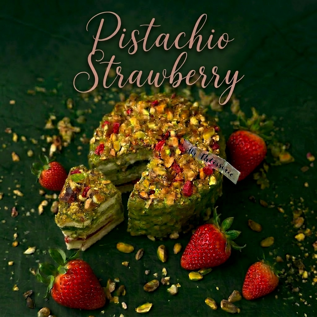 三重開心果士多啤梨脆脆蛋糕｜層次豐富，限時推出