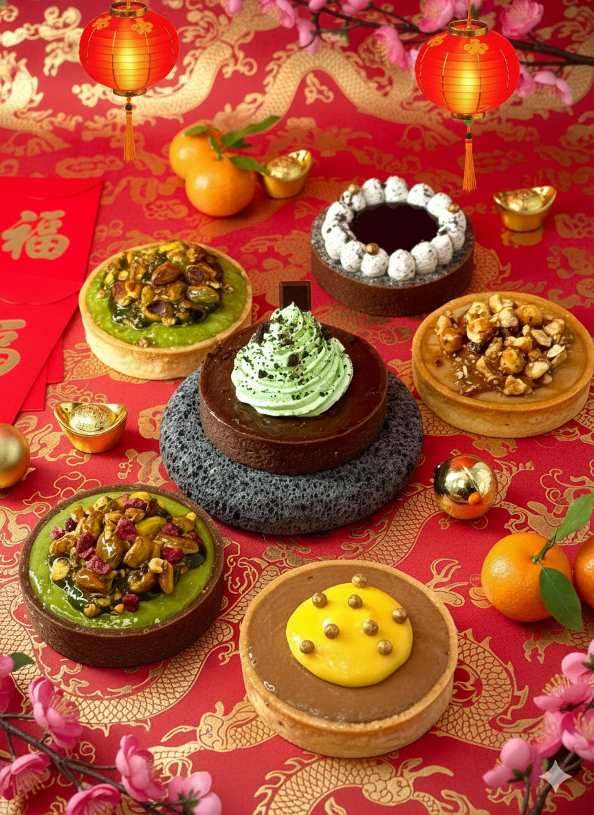 AW Patisserie Handmade Tart Gift Box (6 pieces) | Le Cordon Bleu Pastry Chef Exclusive French Dessert | Perfect for Party Tarts